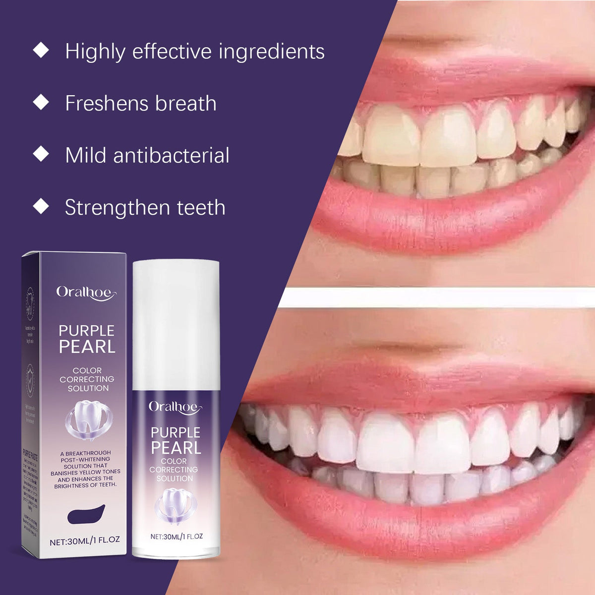 Purple Care Toothpaste Clean Teeth Hygiene Care Mouth Fresh Daily Care Toothpaste