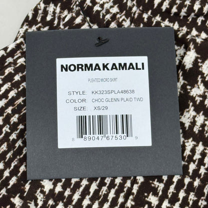 NORMA KAMALI Silky Jersey Pleated Micro Skirt Unlined Womens Sz XS/29 Chocolate