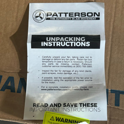 PATTERSON 30" Jet-Stream Fan H30B Blue (Small Scratch)