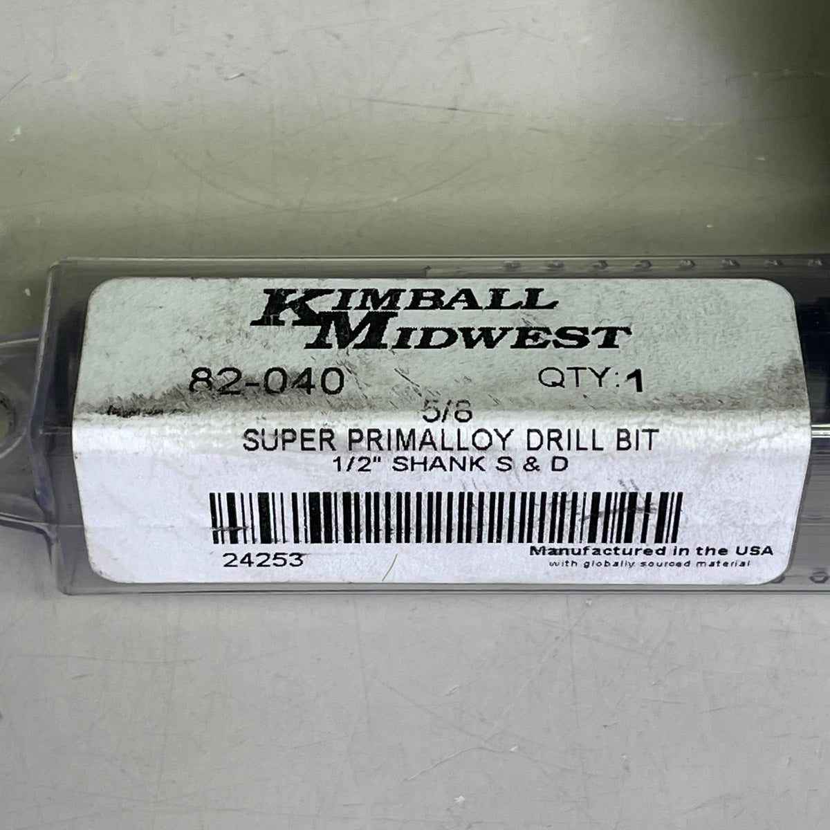 KIMBALL MIDWEST Super Primalloy Reduced Shank S&D Drill Bit 5/8"Dia x 6"L 82040