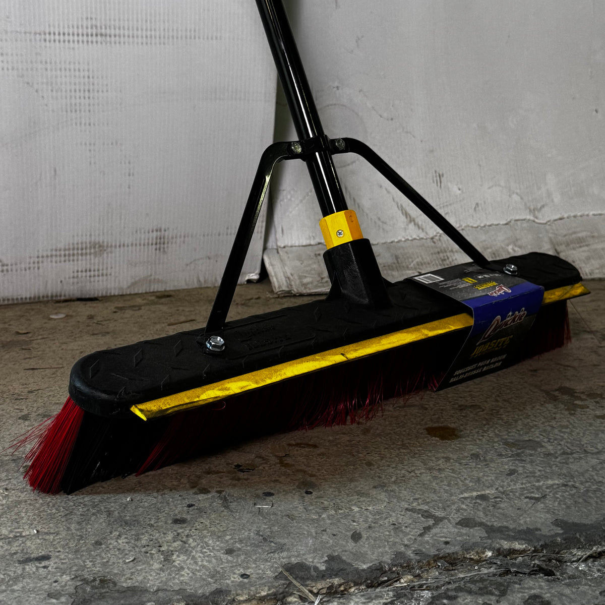QUICKIE Jobsite Broom Soft/Stiff Combo 24" X 63" Red & Black 635SU