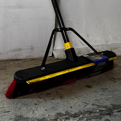 QUICKIE Jobsite Broom Soft/Stiff Combo 24" X 63" Red & Black 635SU