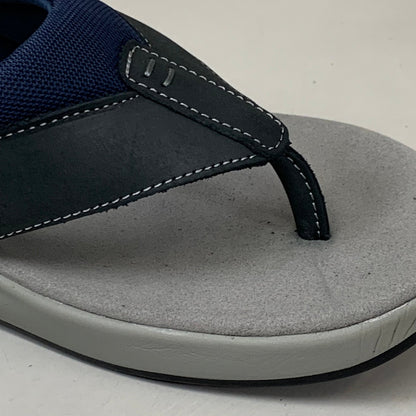 PROPET  Easton Cushion Flip Flop Sandal Leather Men's SZ 9.5 Navy MSV011PNVYE-09H