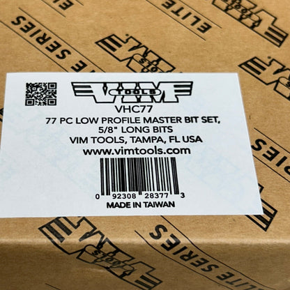 VIM TOOLS (77 PCS) Low Profile Master Bit Set 5/8" Long Bits Black VHC77