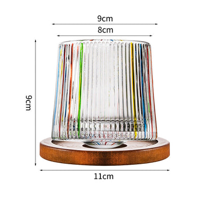 Hand drawn rotating glass cups multiple multi-purpose whiskey glasses rotating glass cups