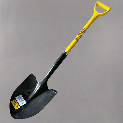 PLUMB-PRO Handle Round Point Super Shovel 27" D, Yellow & Black 326