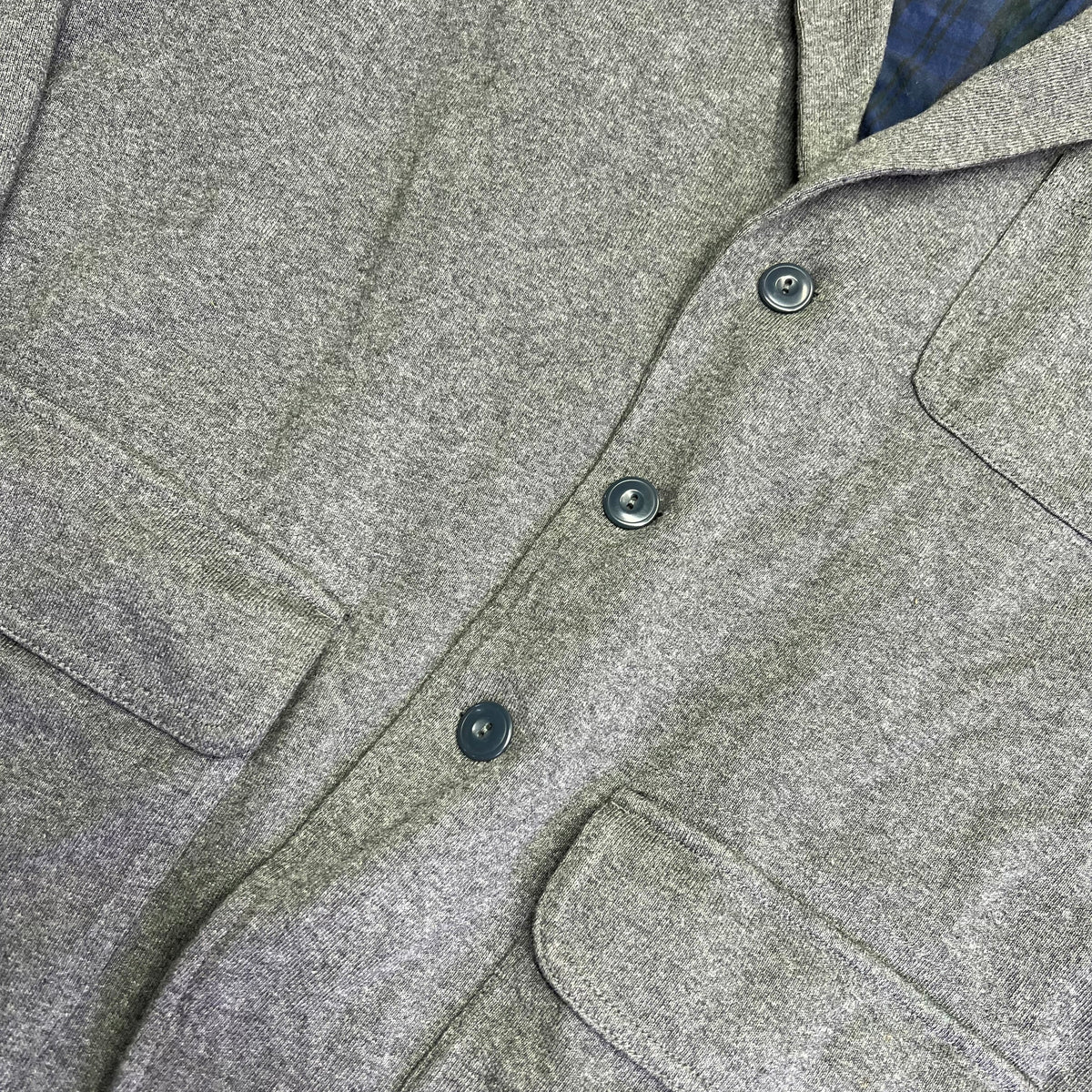 LANDS END CANVAS Jacket 100% Cotton Diamond Stitch Shoulder Men's Sz XL Grey