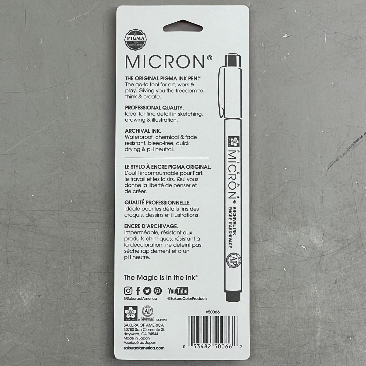 SAKURA (18-PACK) Pigma Micron Pens 0.25mm, 0.35mm, 0.45mm Black 50066