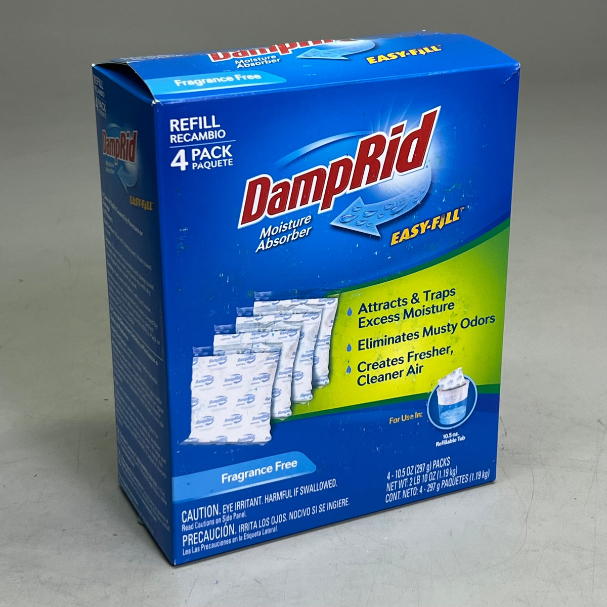 DAMPRID (2 PACK) 10.5 oz Fragrance Free Moisture Absorber Refill (4-Count)