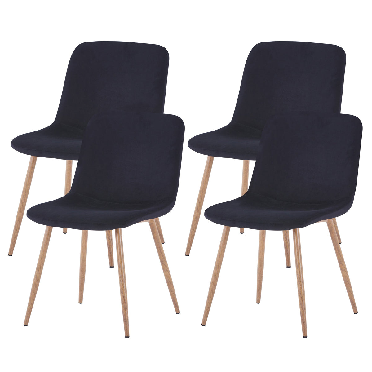 Dining Chair 4PCS（BLACK）Modern style New technology Suitable for restaurants cafes taverns offices