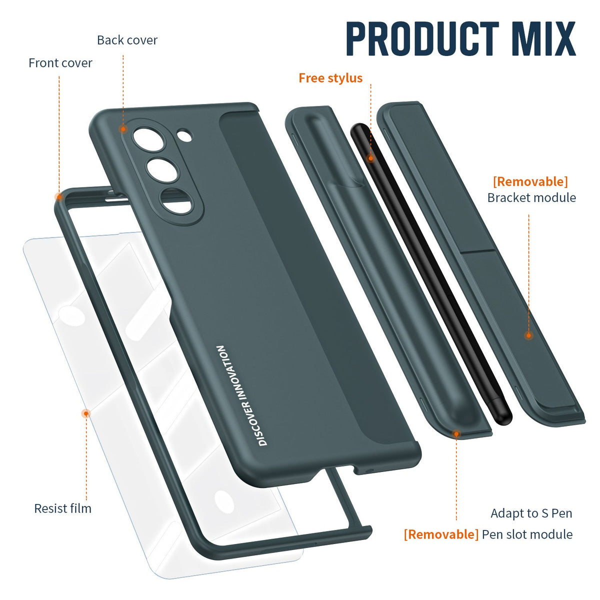Samsung zfold 6 phone case FOLD5 folding screen pen slot bracket 2-in-1 all inclusive anti fall protective case is suitable