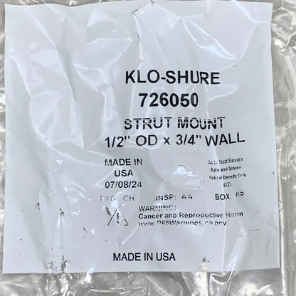 KLO-SHURE (10 Pack) Insulation Strut Mount Clamp 1/2" OD x 3/4" Wall Galv 726050