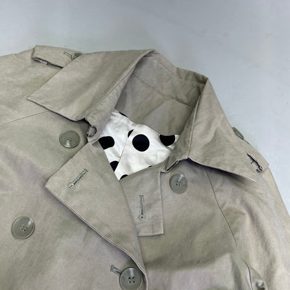 CAROLINA HERRERA Trench Coat Dot 55% Silk Lined Women's Sz S Khaki (Pre-Owned)