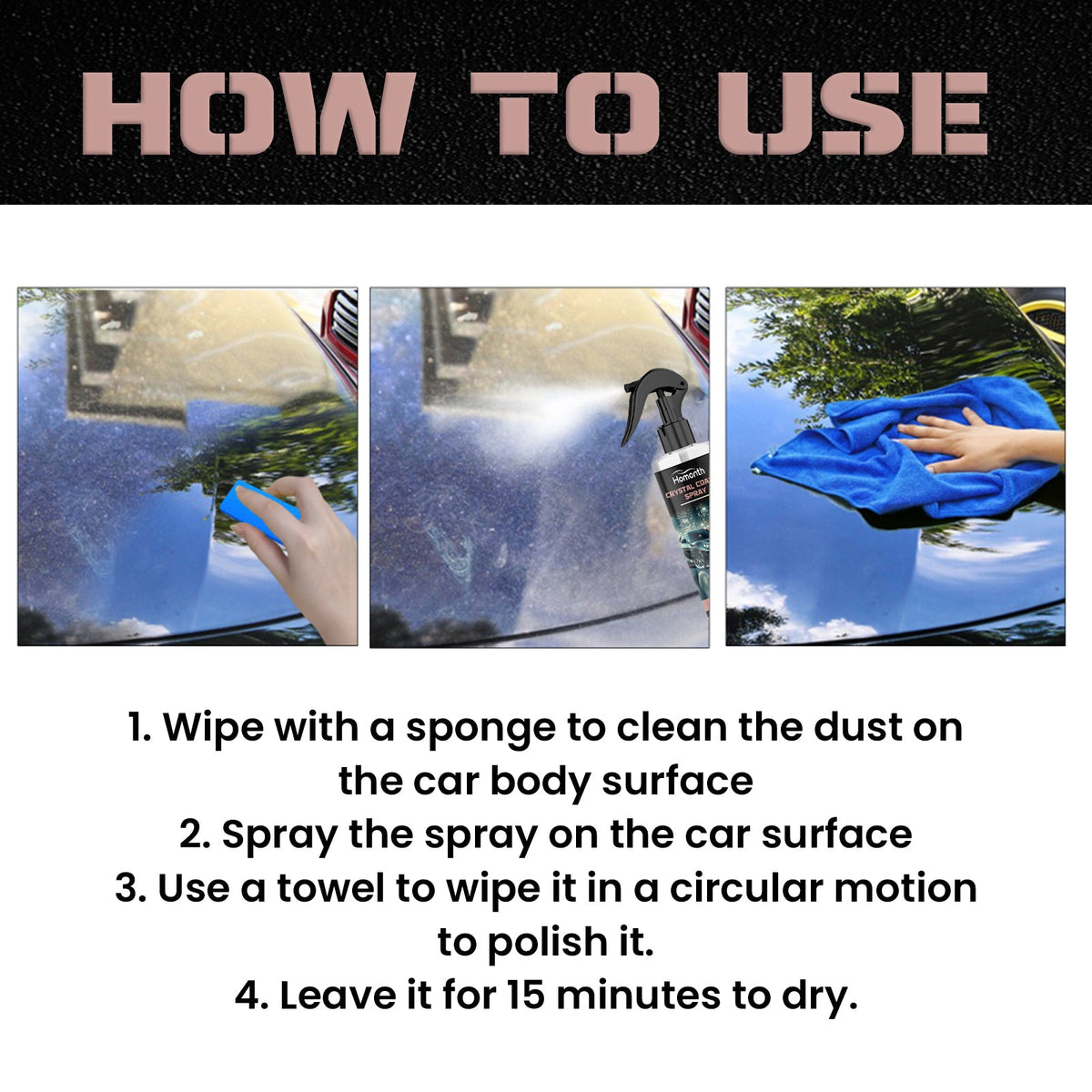 Crystal Coating Spray, Clean Water Stains And Dirt With New Bright Long-Lasting Maintenance Spray