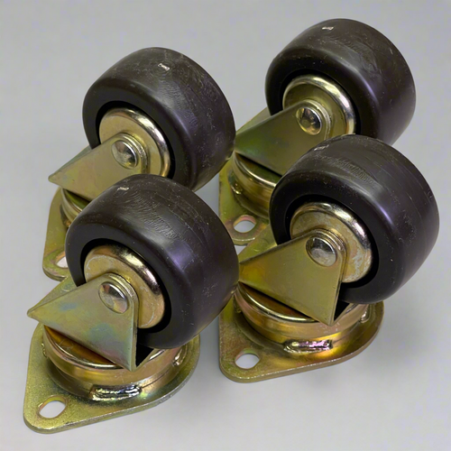 COLSON (4 PACK) Swivel Plate Casters w/ Hard Rubber Wheels 2-3/4" Brown 27015