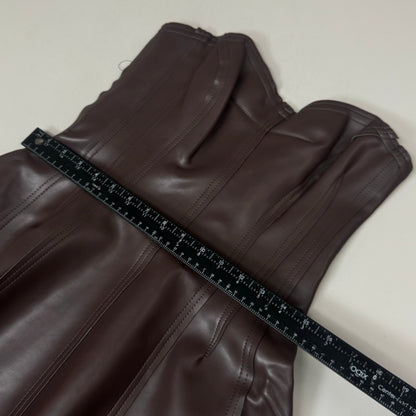 NORMA KAMALI Strapless Grace Mini Dress Unlined Women's Sz M/38 Chocolate