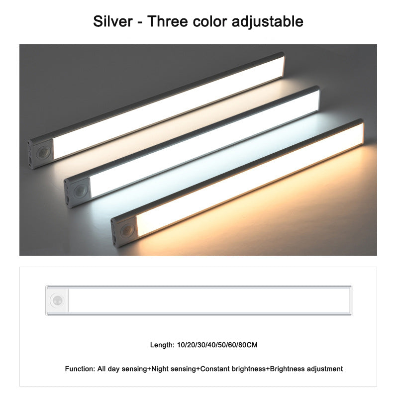 Intelligent ultra-thin wireless LED human body sensing light rechargeable magnetic strip light strip light strip