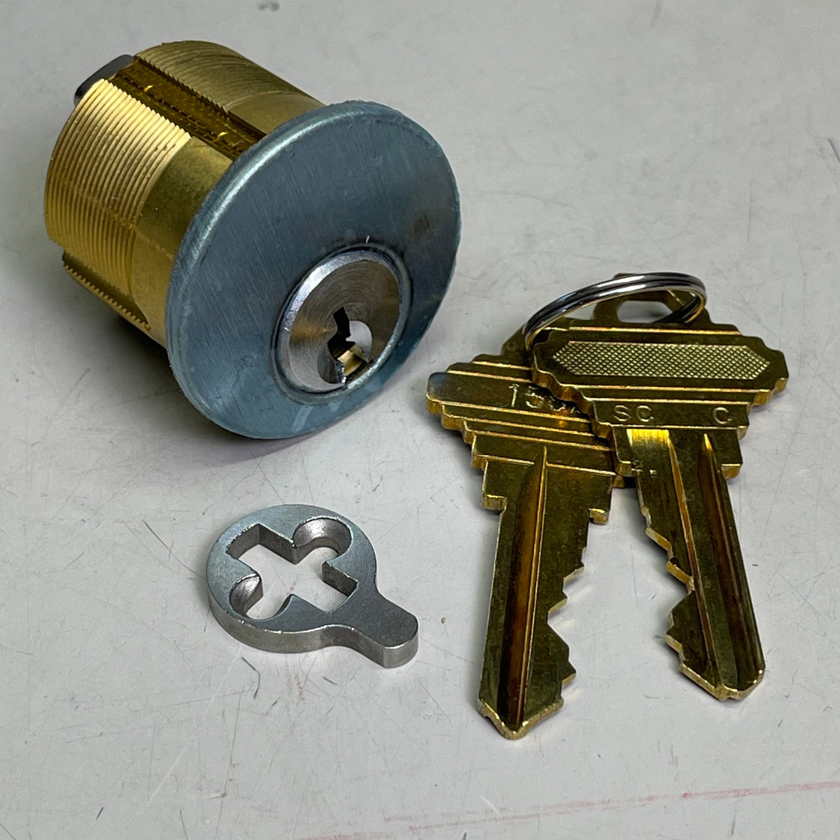 GMS (2-PACK) Mortise Lock Cylinders 1-1/8" Schlage 5 Pin Keys M11-SX-26D-AT-A2