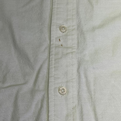 THOM BROWNE 4-Bar Stripe Curved Hem Button Up Shirt Mens Sz 2 White (Pre-Owned)