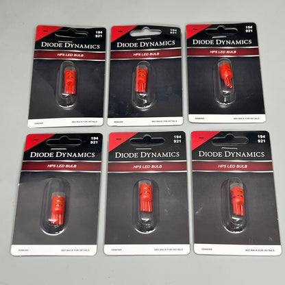 Diode Dynamics (6 PACK) 194 LED Bulb HP5 LED Red Single DD0030S