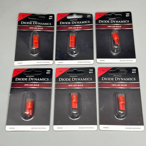 Diode Dynamics (6 PACK) 194 LED Bulb HP5 LED Red Single DD0030S