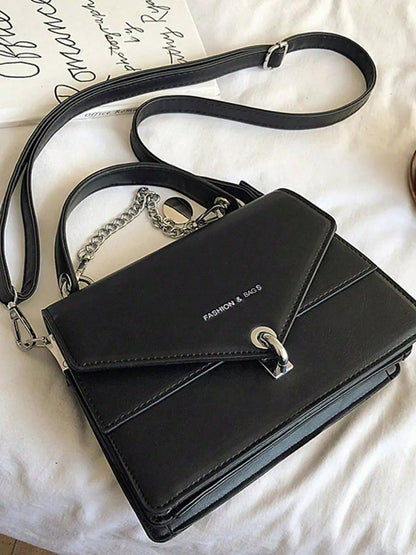Chain PU Leather Detachable Shoulder Strap Handbag