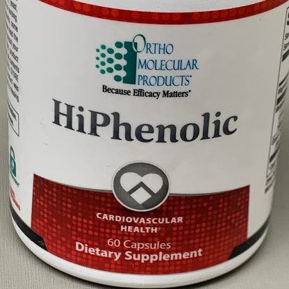 ZA@ ORTHO MOLECULAR(2 PACK,60 CAPSULES EACH) HiPhenolic Cardiovascular Health BB2/25