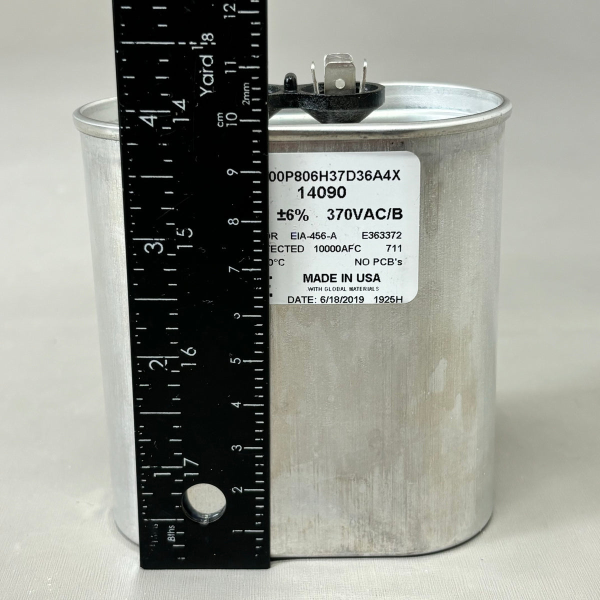 MARS Motor Run Capacitor 80MFD Oval 370 VAC Single Capacitance Made in USA 14090