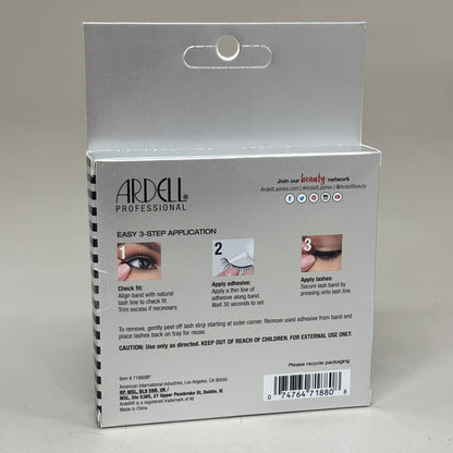 ARDELL (4 PACK, 4 PAIRS EACH) Volume 3D Faux Mink Eyelashes Invisiband Black 854