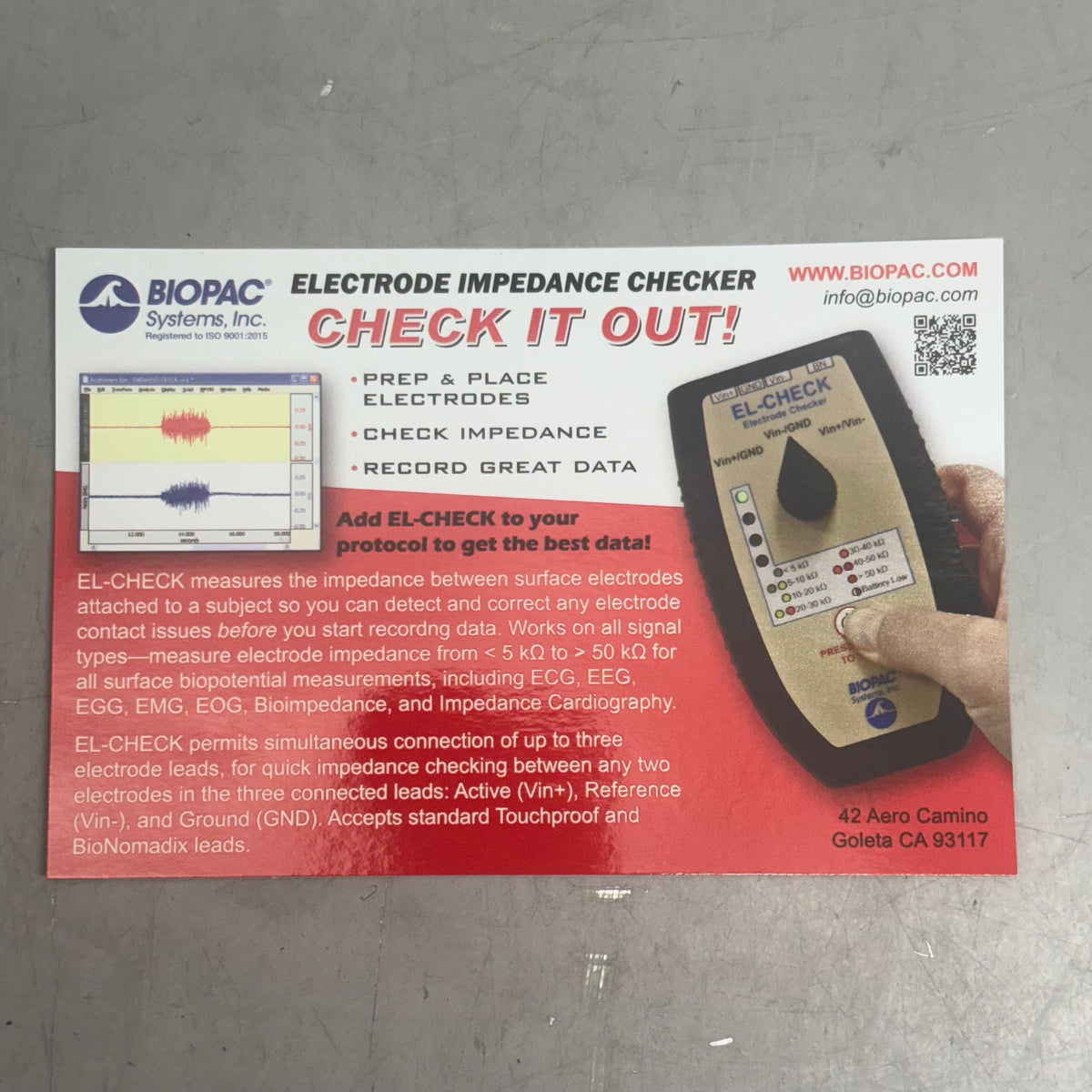 BIOPAC SYTEMS INC. () EDA Electrode 100 electrodes EL507A