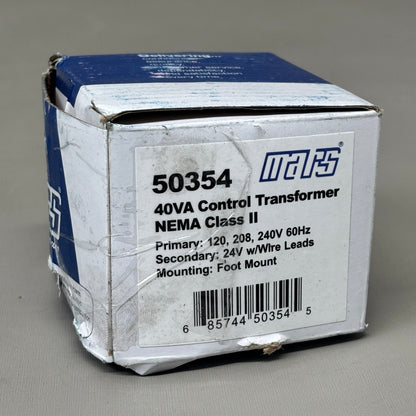 MARS JARD 40VA Control Transformer NEMA Class II Input Voltage 120/208/240 50354