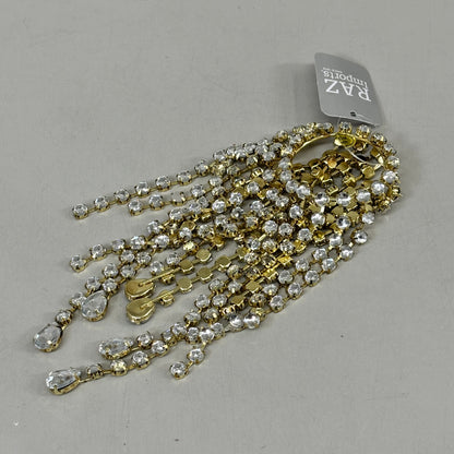 RAZ IMPORTS Jewel Tassel Wine Bottle Veil Metal/Plastic 6" Gold Rhinestone 4413511