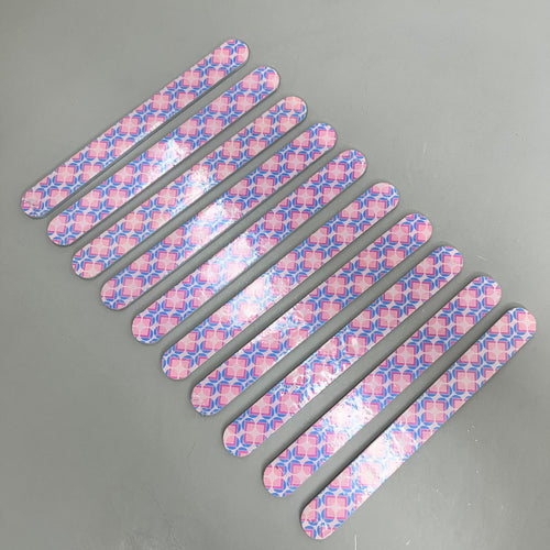 WALGREENS (10 PACK!) Pattern Nail File 7" Pink Abstract WIC 254462