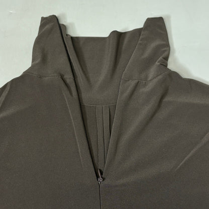 NORMA KAMALI Slim Fit Turtleneck Catsuit w/ Footsie Women's Sz S/36 Chocolate