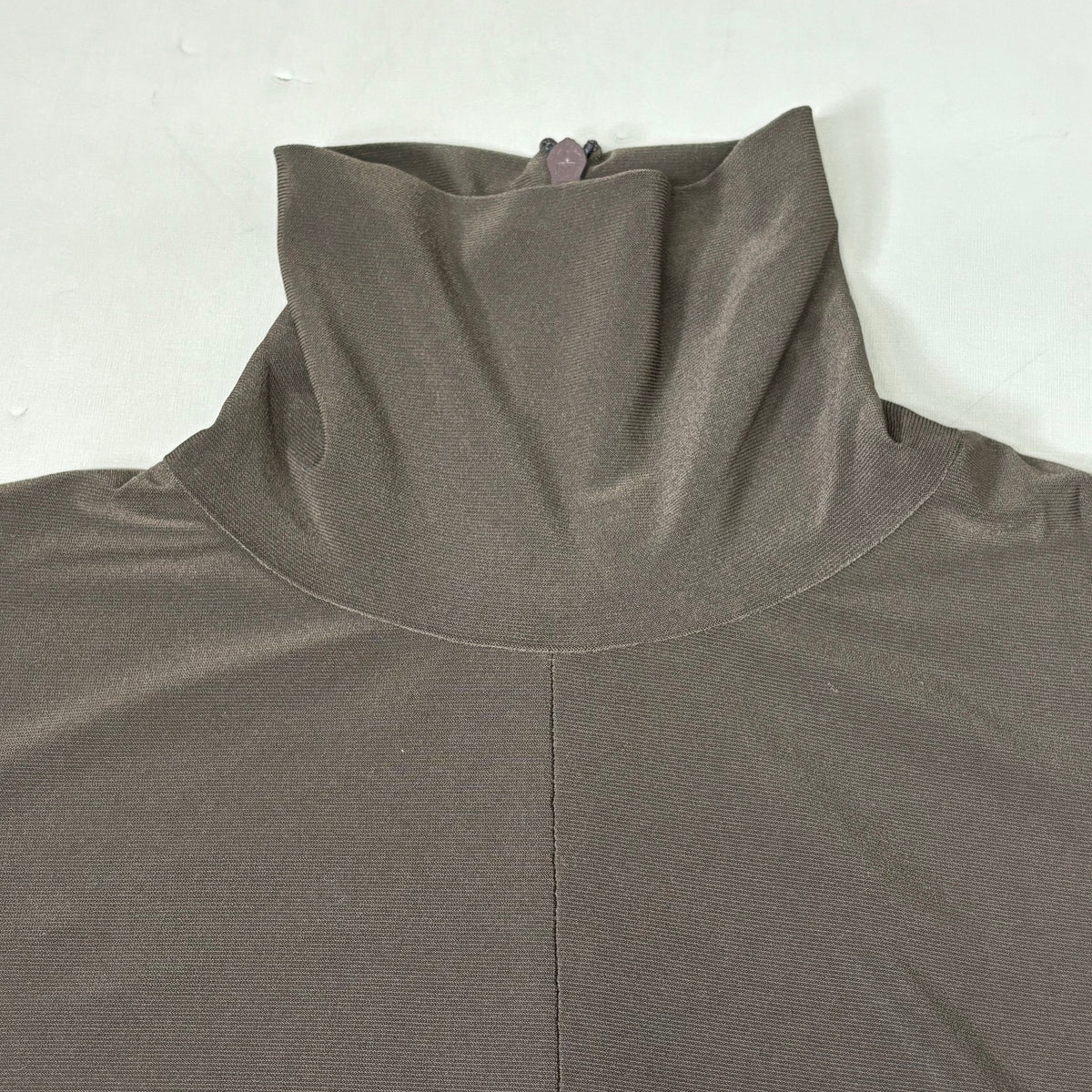 NORMA KAMALI Slim Fit Turtleneck Catsuit w/ Footsie Women's Sz XS/34 Chocolate