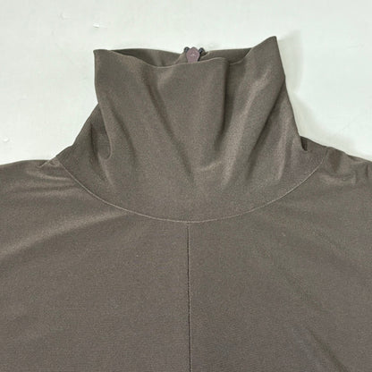 NORMA KAMALI Slim Fit Turtleneck Catsuit w/ Footsie Women's Sz XS/34 Chocolate