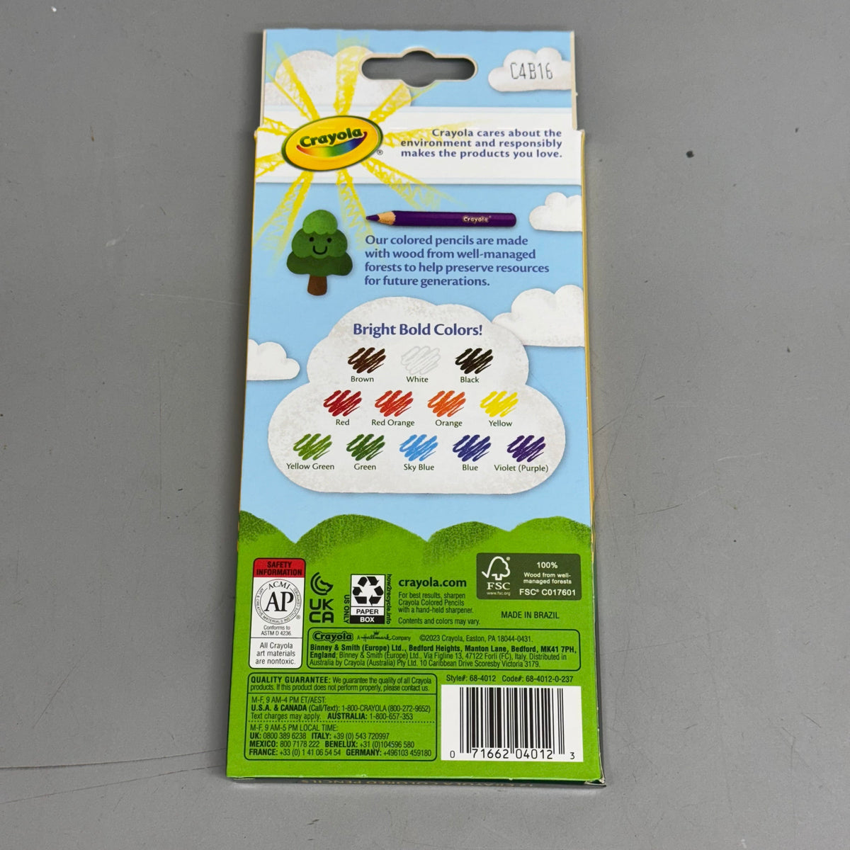 CRAYOLA (12 PACK) Wood Colored Pencils Long Pre Sharpened 12 Pencils Per Package