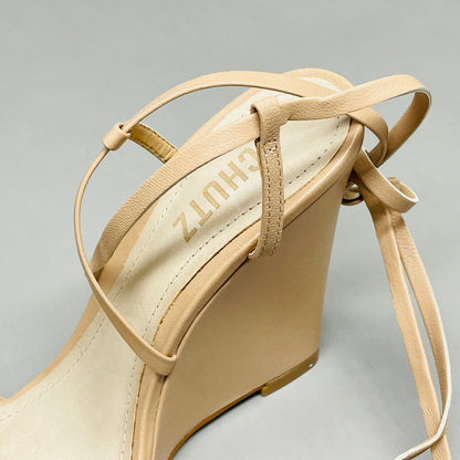 SCHUTZ Deonne Casual Deluxe Nappa Leather Sandal True Beige Sz 11 S013810172 (New)