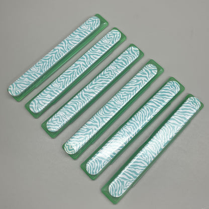 WALGREENS (6 PACK!) Nail File With Case 7 1/2" Green Zebra WIC 924935
