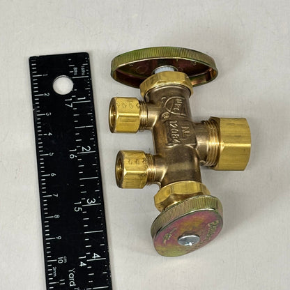 BRASSCRAFT  Dual Shut Off Outlet Stop 1/2" NOm CMP In X 3/8" OD COMP CR1901DVSXR