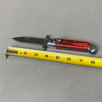 ZA@ ARMED FORCE TACTICAL Handcrafted OTF Pocket Knife 3.5" Blade 8" Overall Length Red ST-10WD