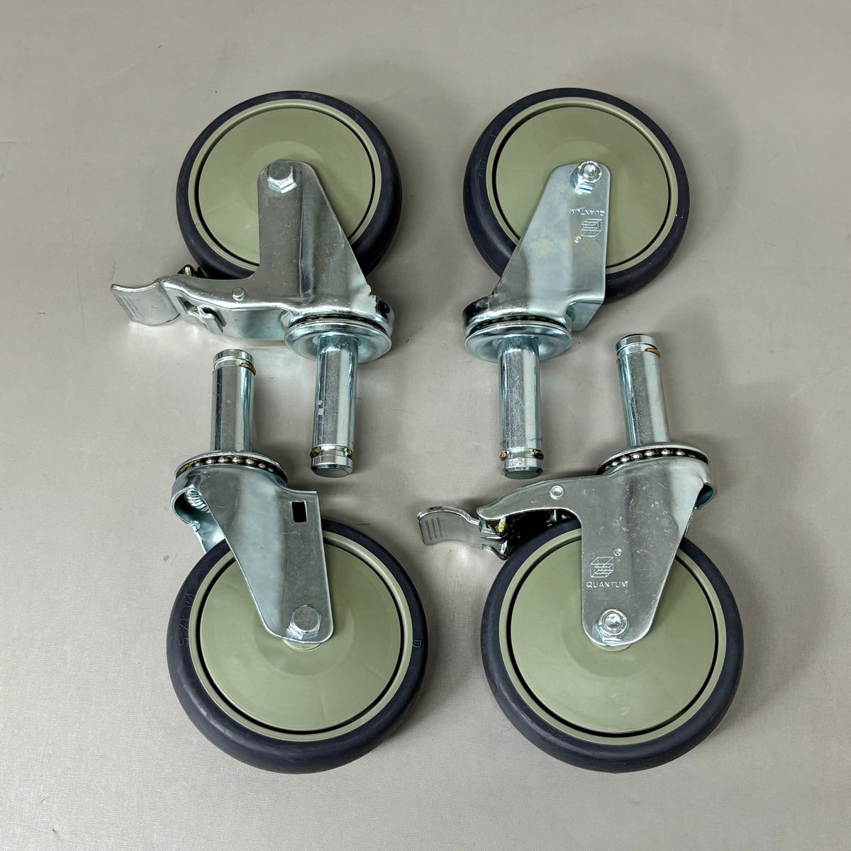 QUANTUM STORAGE SYSTEMS Swivel Stem Caster Kit 5" x 1-1/4" One Set WR-00H