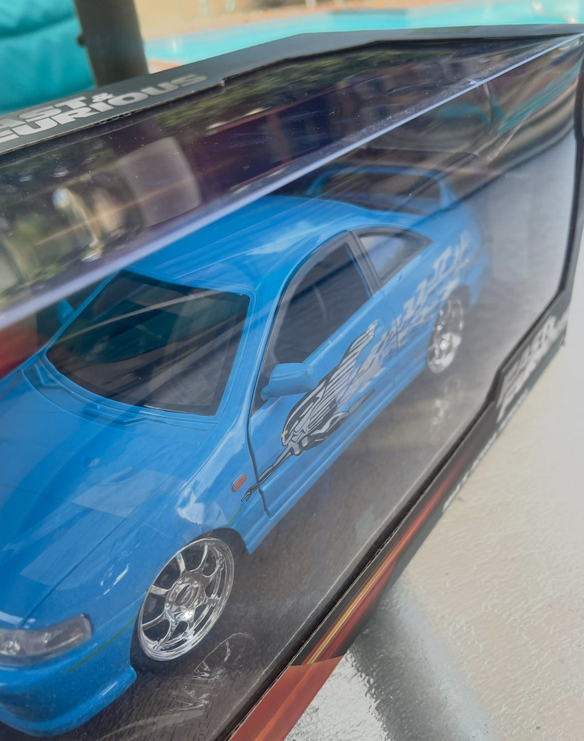 Mia's Acura Integra Light Blue with Graphics "Fast & Furious" Movie 1/32 Diecast Model Car by Jada