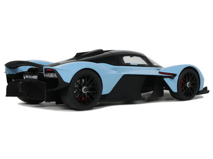 2023 Aston Martin Valkyrie Light Blue with Black Top 1/18 Model Car by GT Spirit