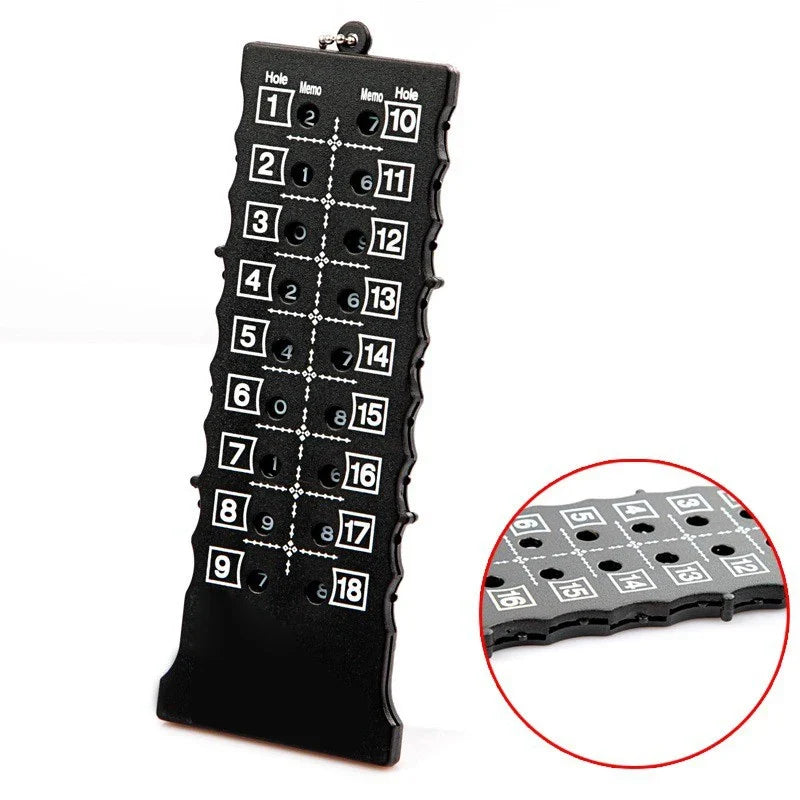 18 Holes Golf Stroke Counters Outdoor Golf Stroke Putt Score Card Score Counter With Key Chain Black