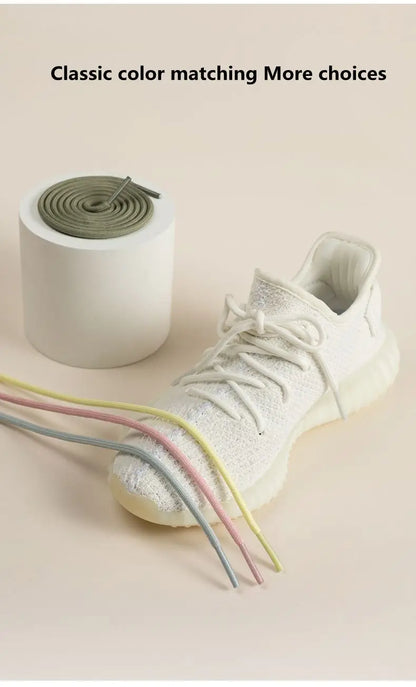 1 Pair New Round Shoe laces for Sneakers Yezy 350 Original Shoelaces for Shoes Polyester Solid Off White Laces Sport Shoestrings