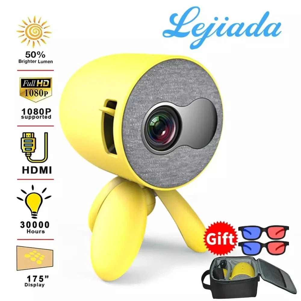 LEJIADA YG220 Mini Projector 3.5mm Audio Phone with screen Update Version Portable Pocket Cute Projector Video Player Kids Gift