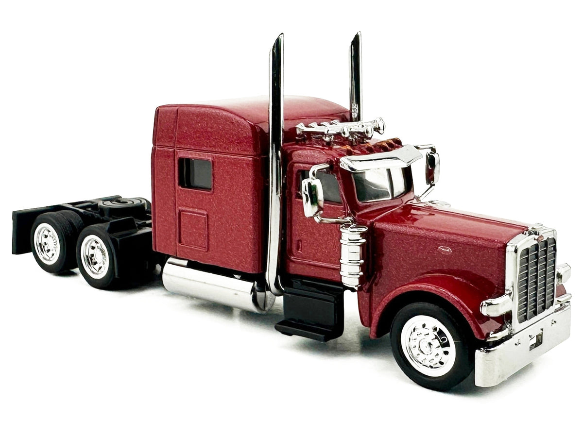 Peterbilt 389 Truck Tractor with Sleeper Cab Red Metallic 1/87 (HO) Scale Plastic Model Car by HO Logistics