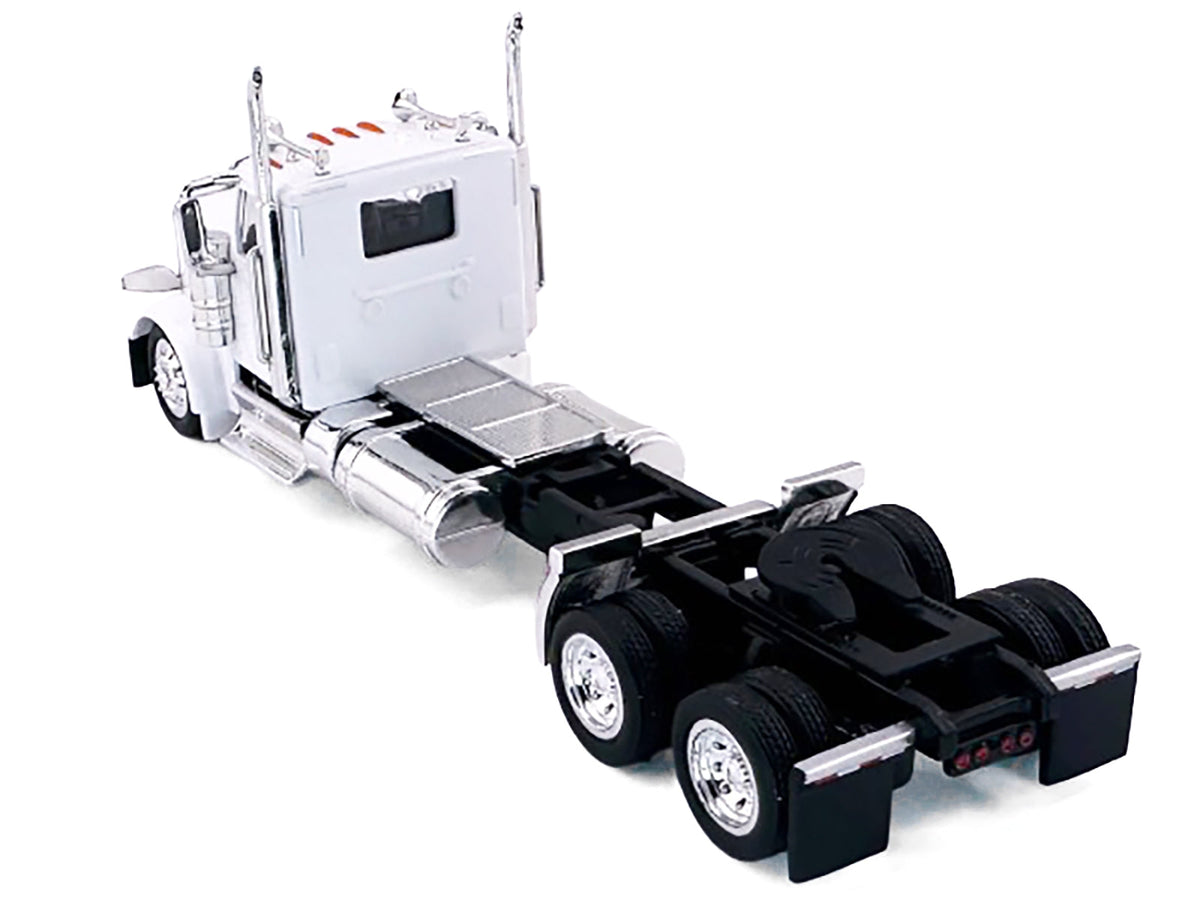 Peterbilt 589 2-Axel Day Cab White 1/87 (HO) Plastic Model Car by HO Logistics