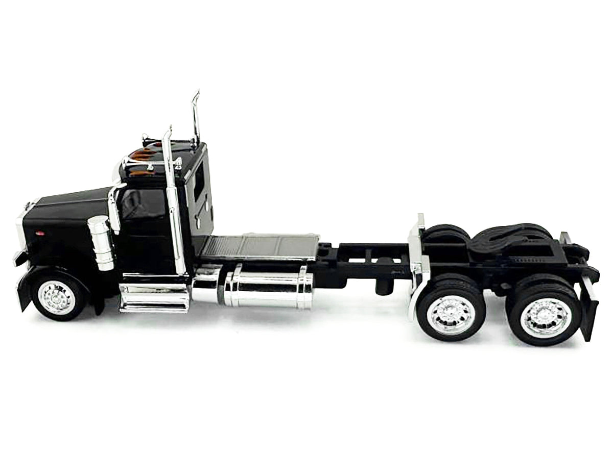 Peterbilt 589 2-Axel Day Cab Black 1/87 (HO) Plastic Model Car by HO Logistics